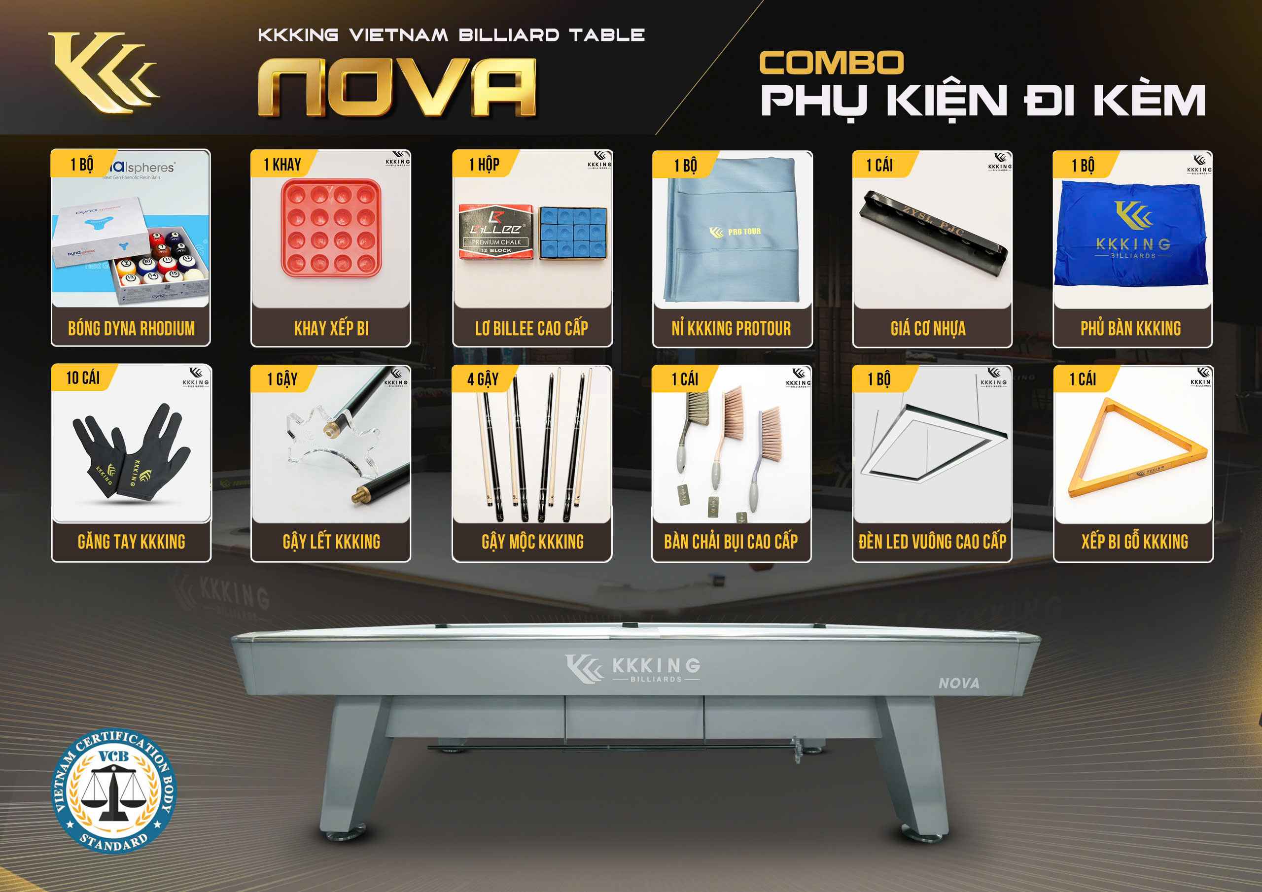 Các phụ kiện cao cấp đi kèm bàn KKKing Nova