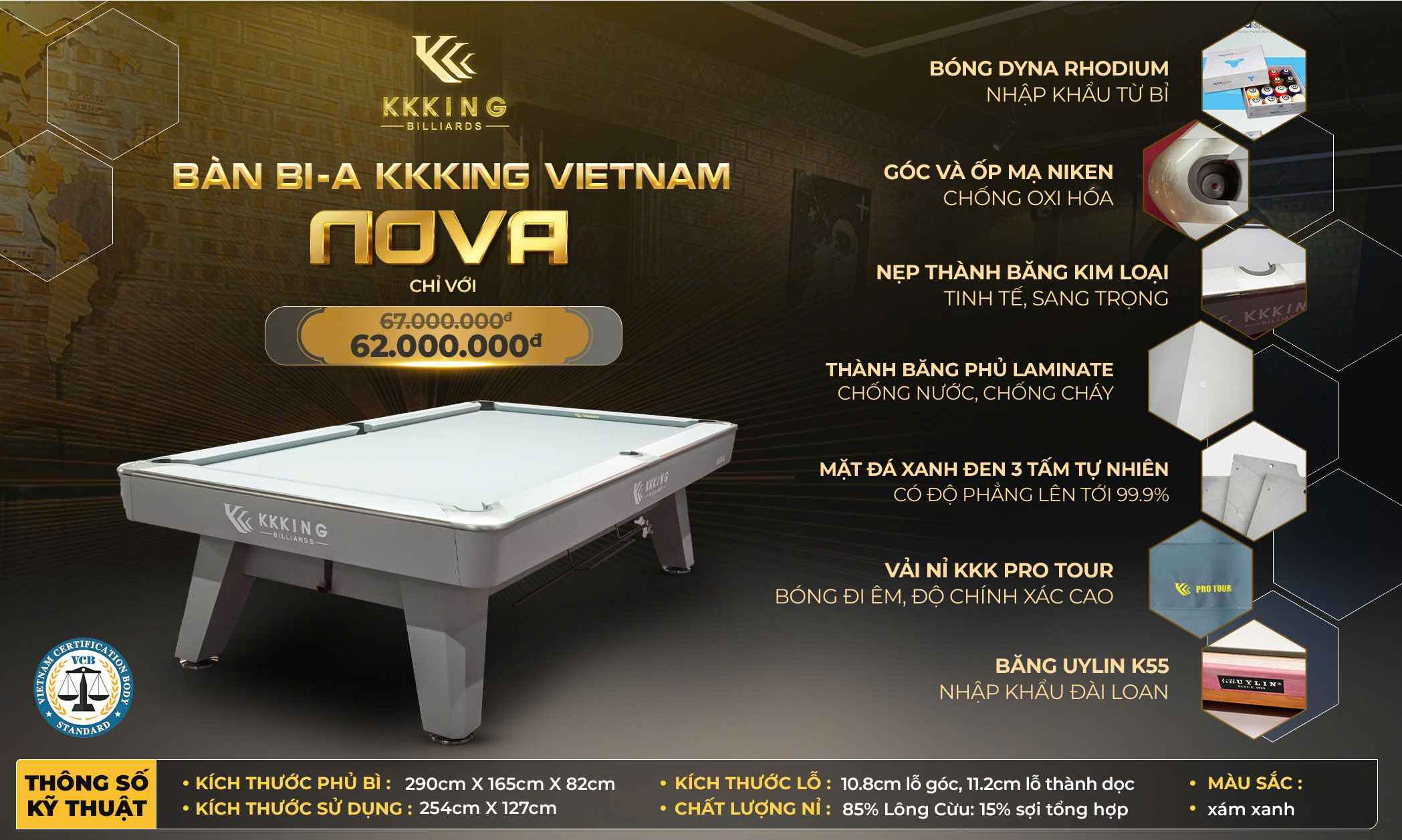 Thông số thi đấu đạt chuẩn của KKKing Nova