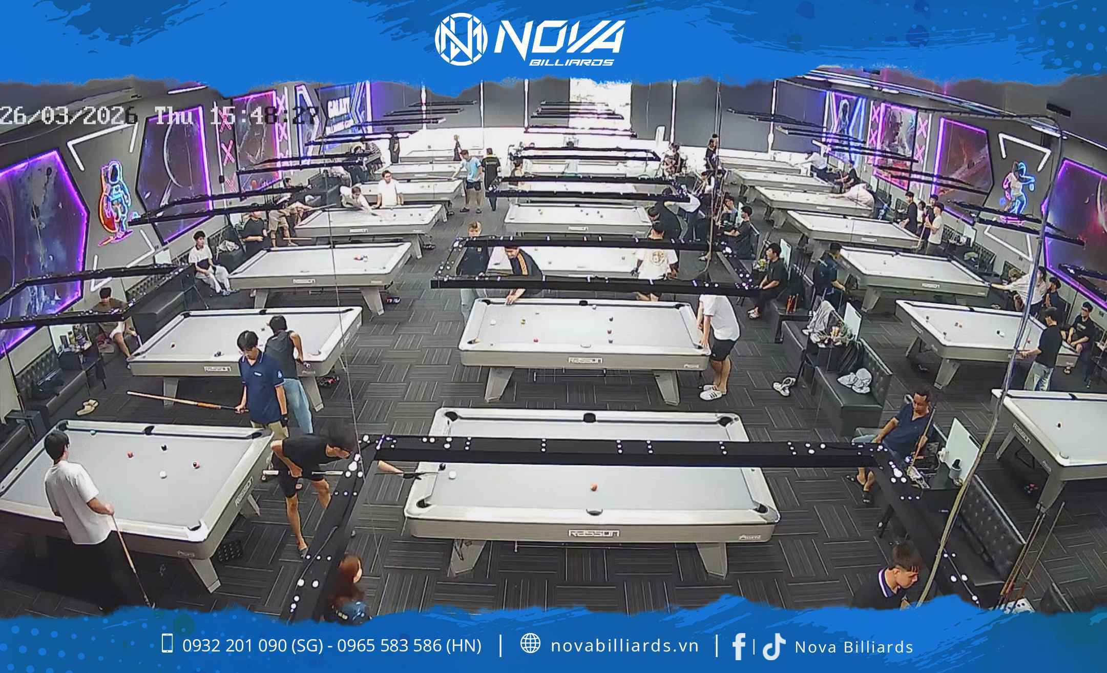 Galaxy Billiards là dự án thi công CLB Bida thành công của Nova Billiards