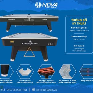 bàn bida giá rẻ king billiards alpha